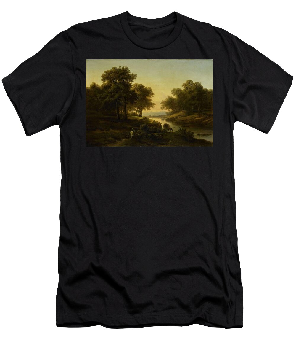 Alexandre Calame T-Shirt featuring the painting Landscape. #5 by Alexandre Calame