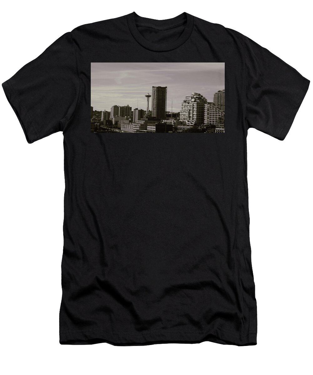 Seattle T-Shirt featuring the photograph Seattle Skyline 25 by Cathy Anderson