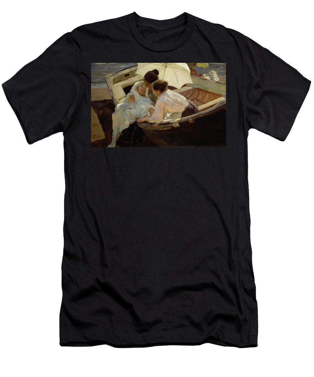 Joaquin Sorolla T-Shirt featuring the painting After The Bath - 1912. by Joaquin Sorolla -1863-1923-