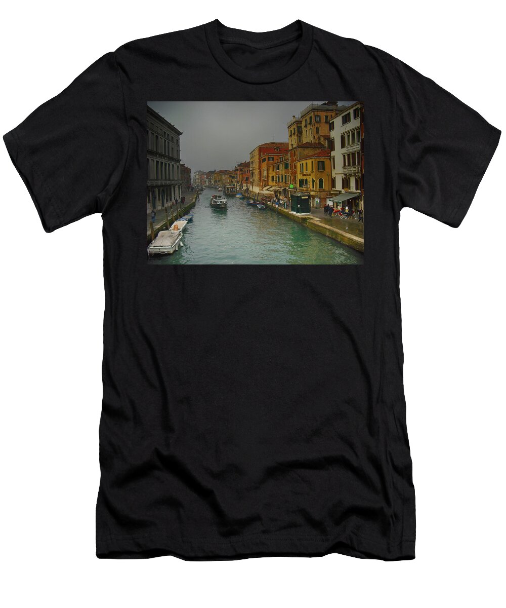 Venice T-Shirt featuring the photograph Along A Canal In Venice by Eye Olating Images