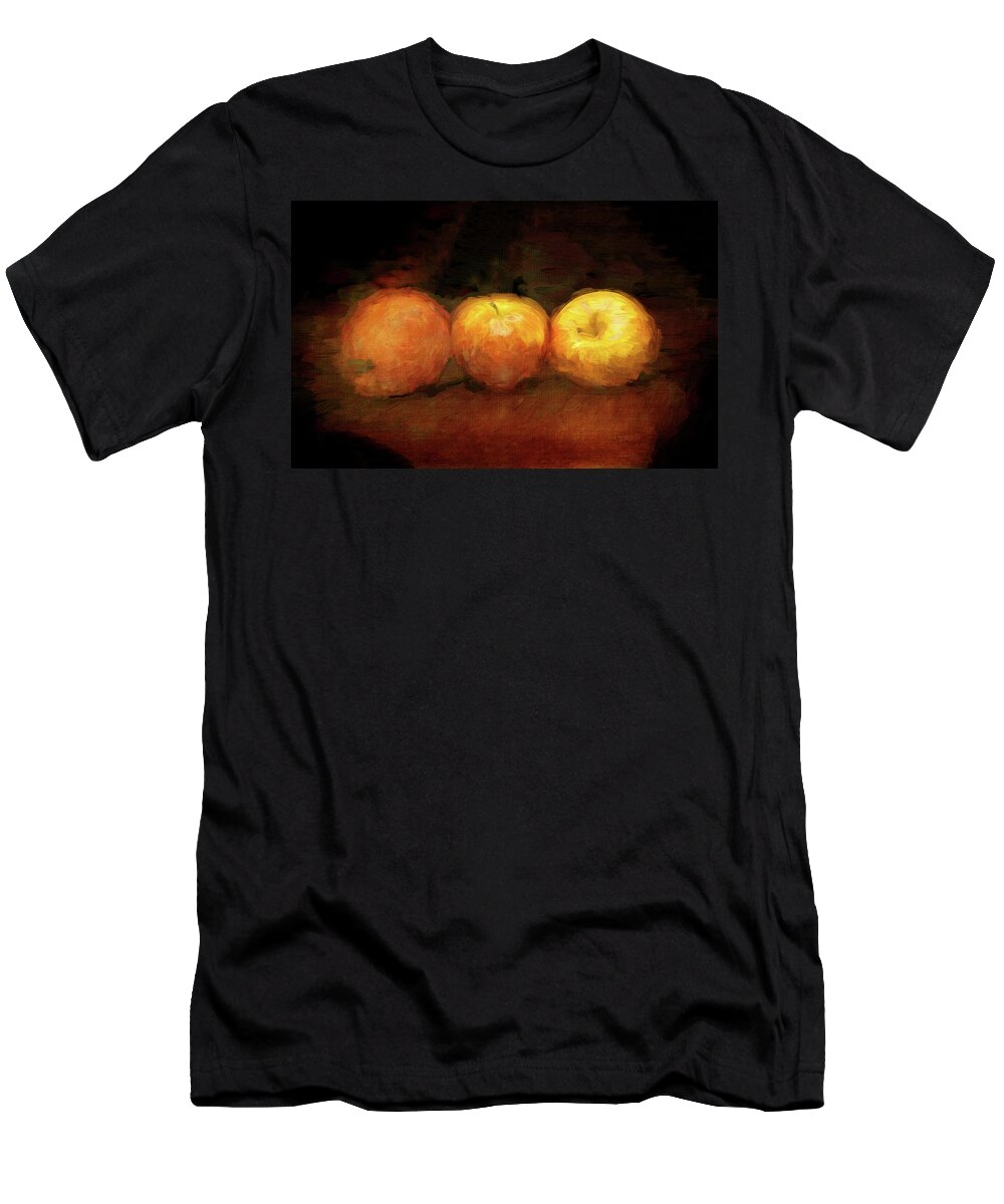 Photography T-Shirt featuring the digital art Apple Still Life by Terry Davis