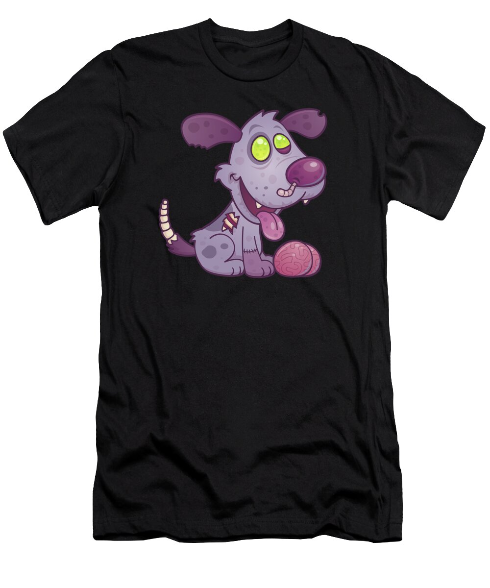 Zombie T-Shirt featuring the digital art Zombie Puppy by John Schwegel