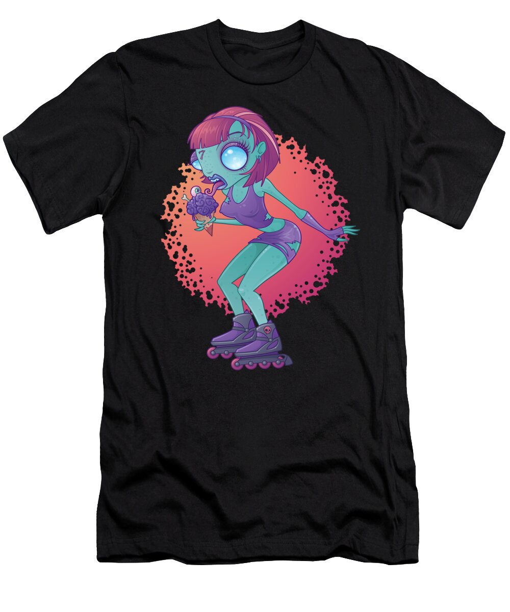 Girl T-Shirt featuring the digital art Brainfreeze by John Schwegel