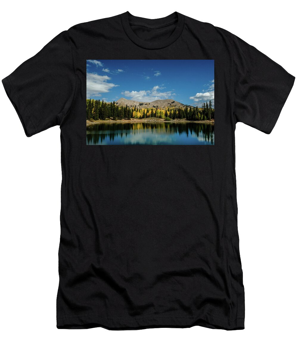 Aspens T-Shirt featuring the photograph Aspens of Dark Canyon Lake by Johnny Boyd