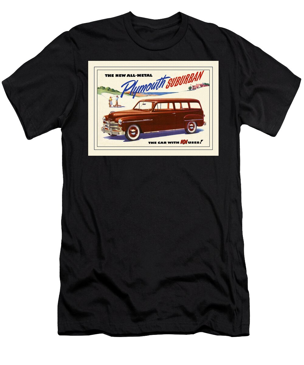 1949 Plymouth Suburban T-Shirt featuring the photograph Automotive Art 466 by Andrew Fare