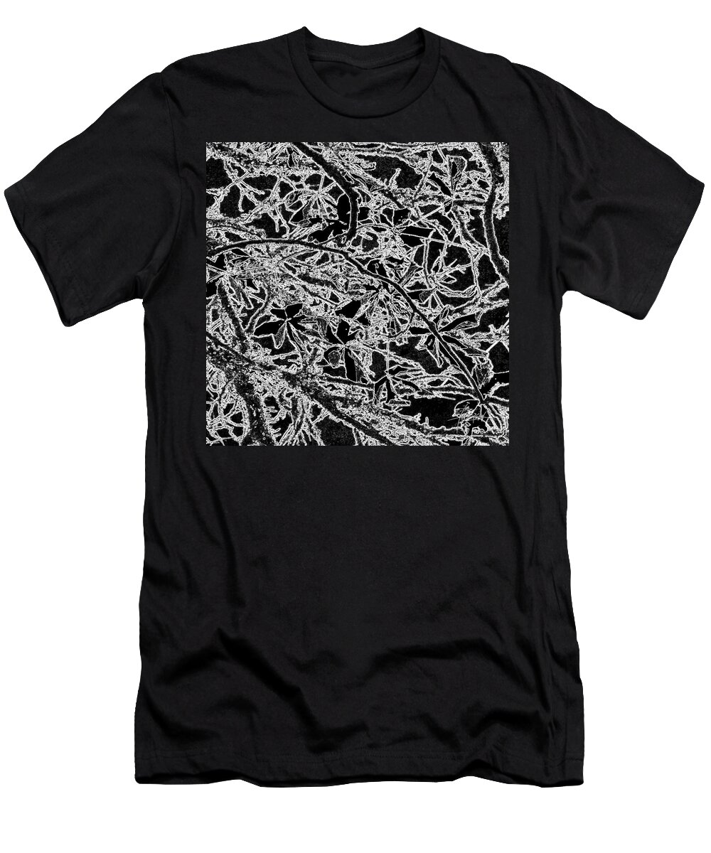 Digital Art T-Shirt featuring the digital art Autumn's midnight oak by Ian Anderson