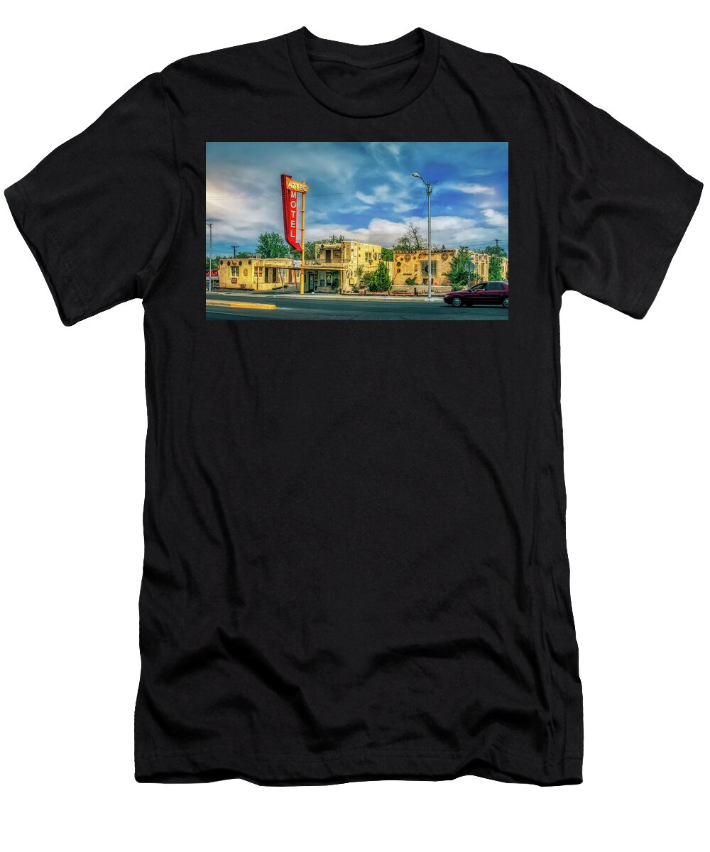 Aztec Motel T-Shirt featuring the photograph Aztec Motel by Micah Offman