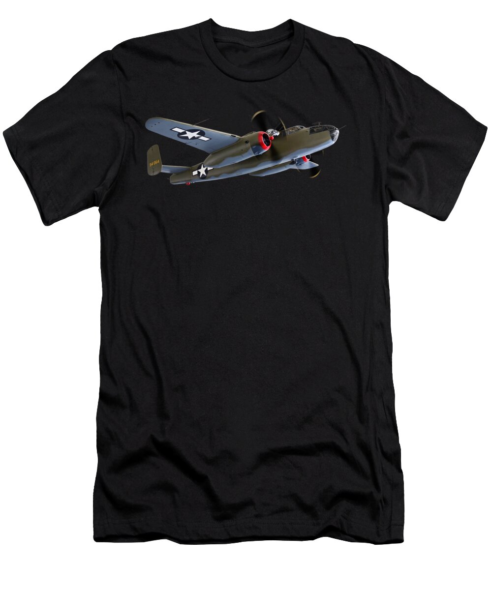 Aviation T-Shirt featuring the photograph B-25 Mitchell Bomber by Gill Billington