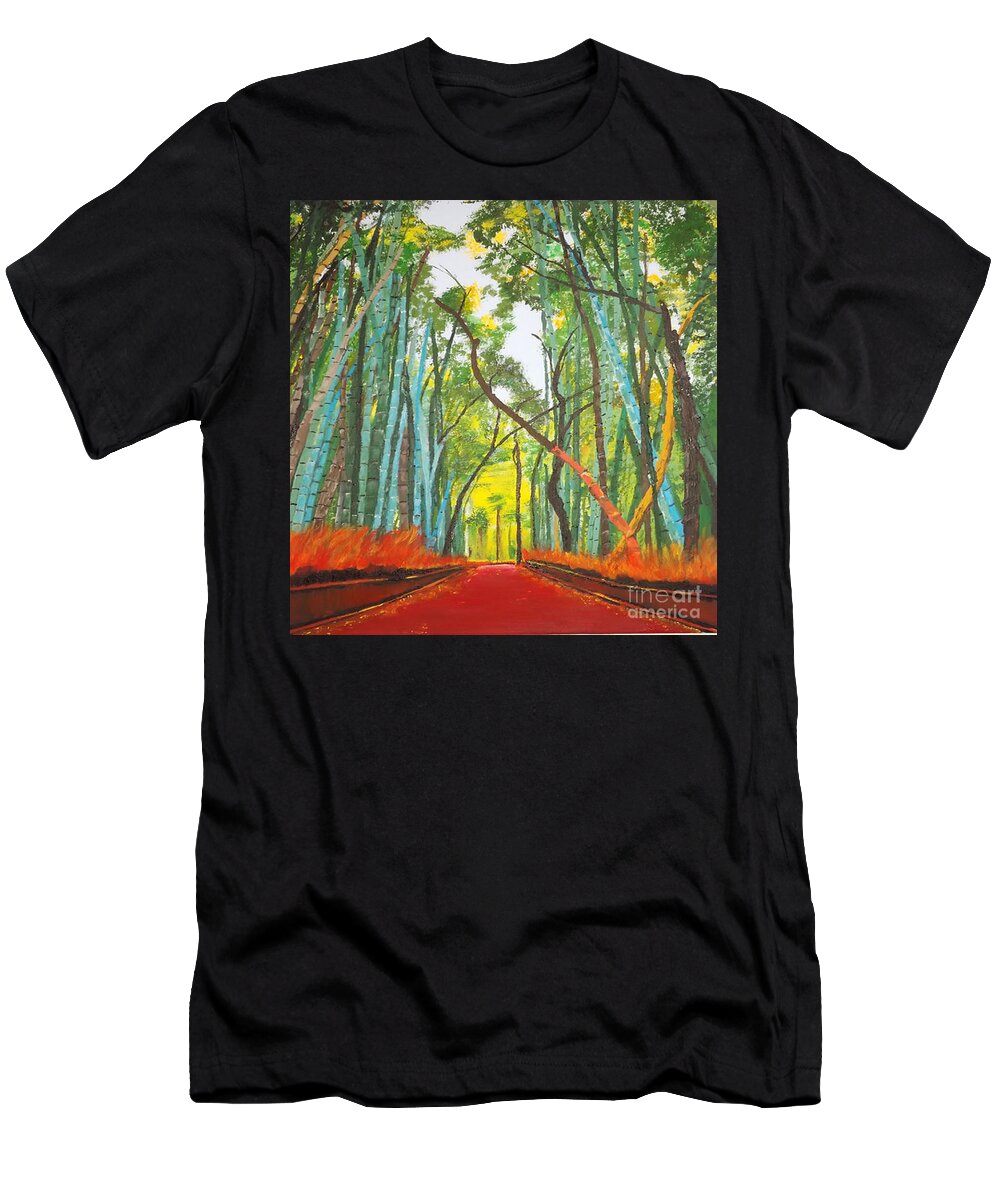 Acrylic Painting T-Shirt featuring the painting Bamboo by Denise Morgan