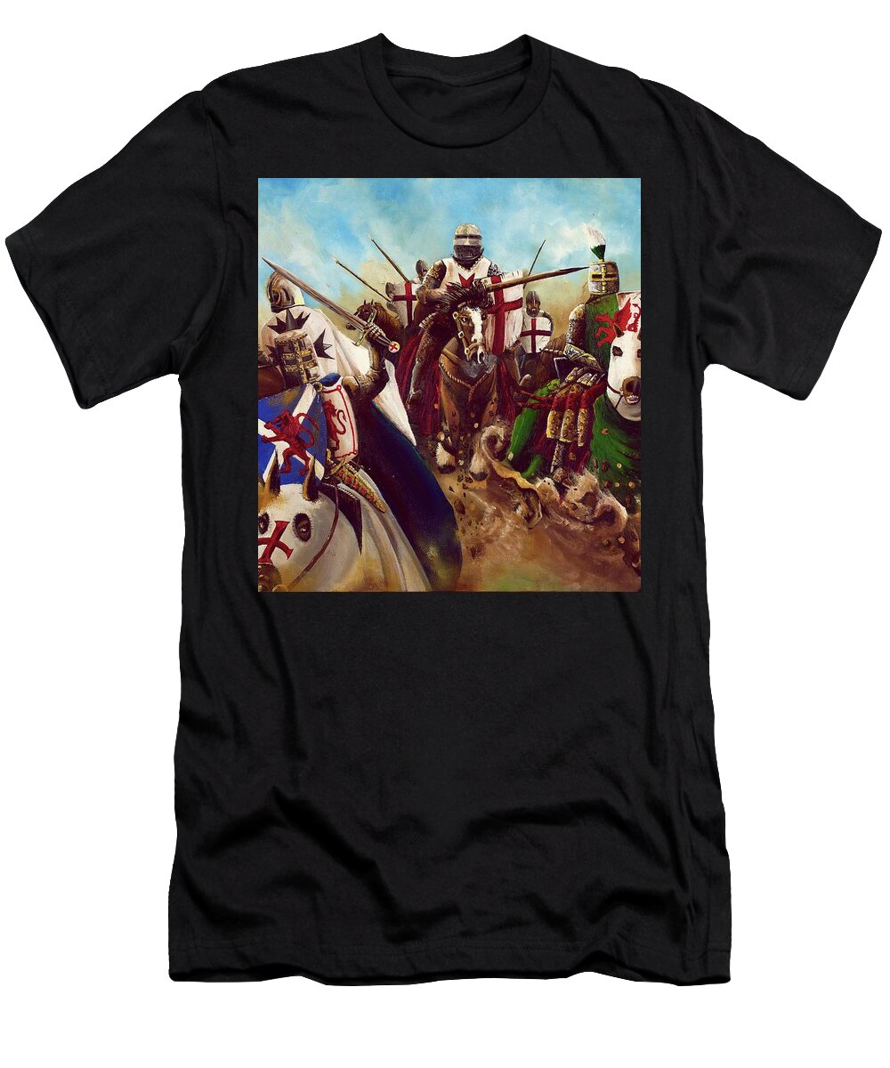 Band Of Brothers T-Shirt featuring the painting Band Of Brothers by John Palliser