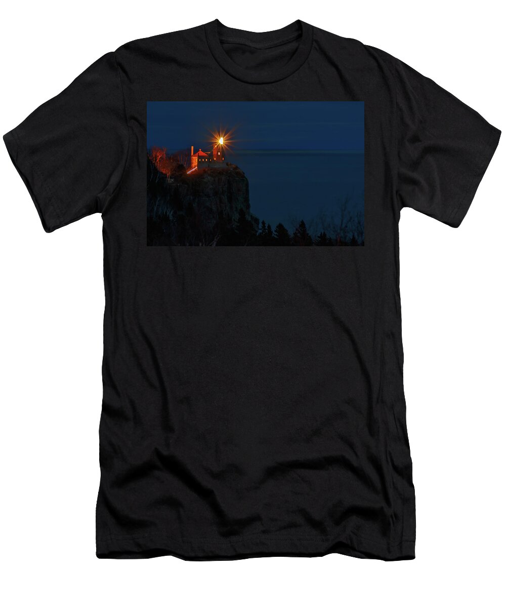 Lighthouse T-Shirt featuring the photograph Beacon in the Night by Susan Rissi Tregoning