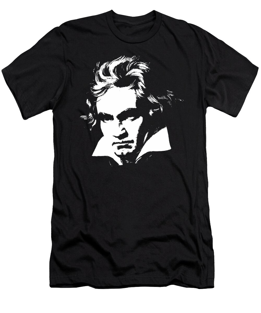 Beethoven T-Shirt featuring the digital art Beethoven Minimalistic Pop Art by Megan Miller