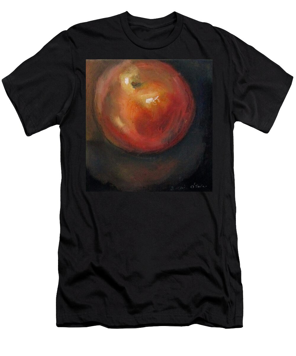 Fruit T-Shirt featuring the painting Big Red Apple by Barbara O'Toole