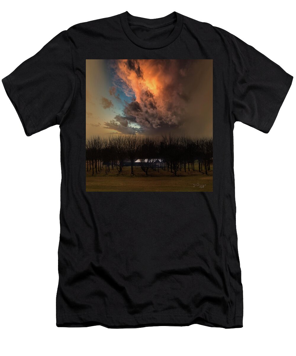 Evie T-Shirt featuring the photograph Big Sky Cranes Orchards Michigan by Evie Carrier