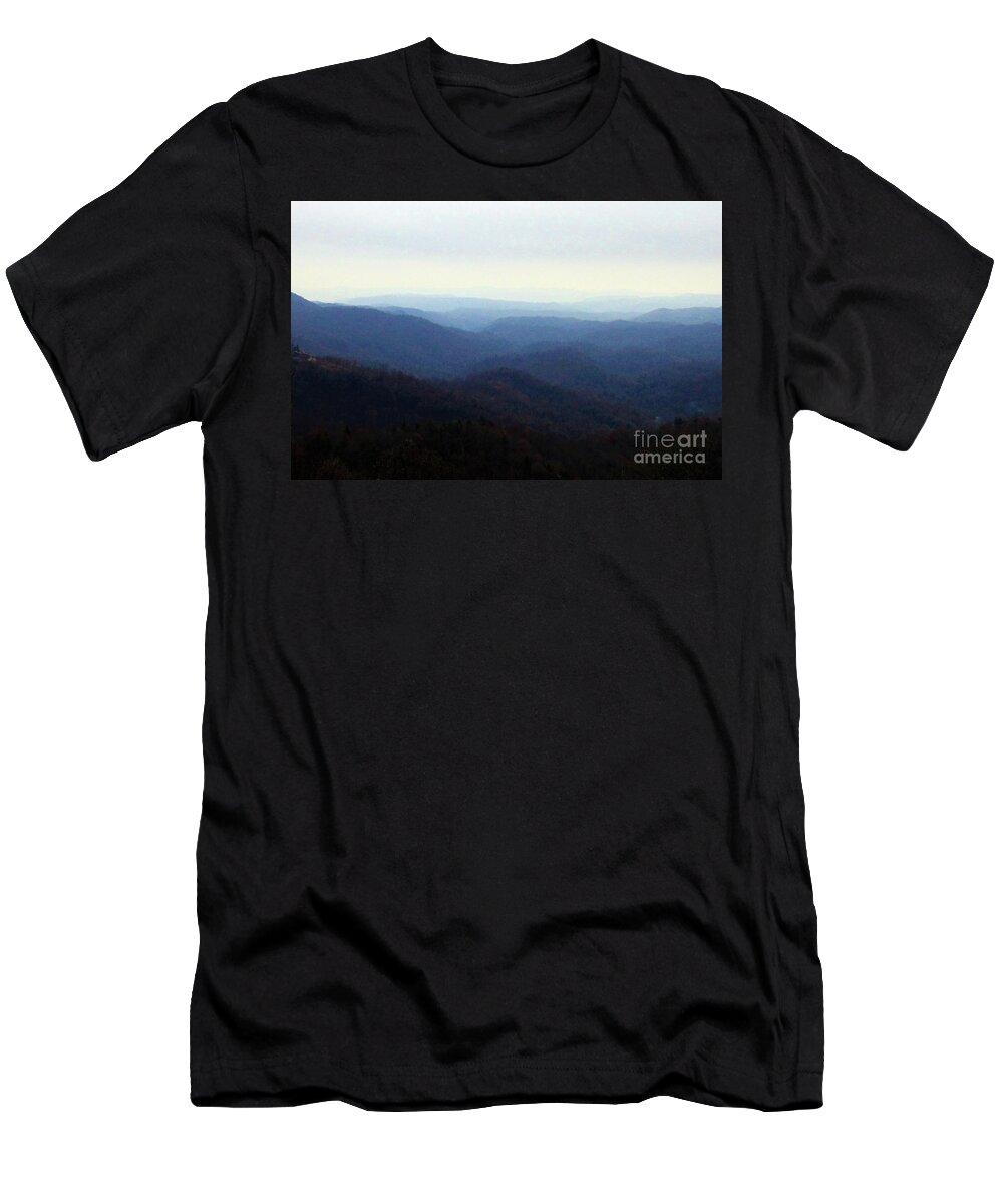 Landscape T-Shirt featuring the photograph Blue Mountain View by Sharon Williams Eng