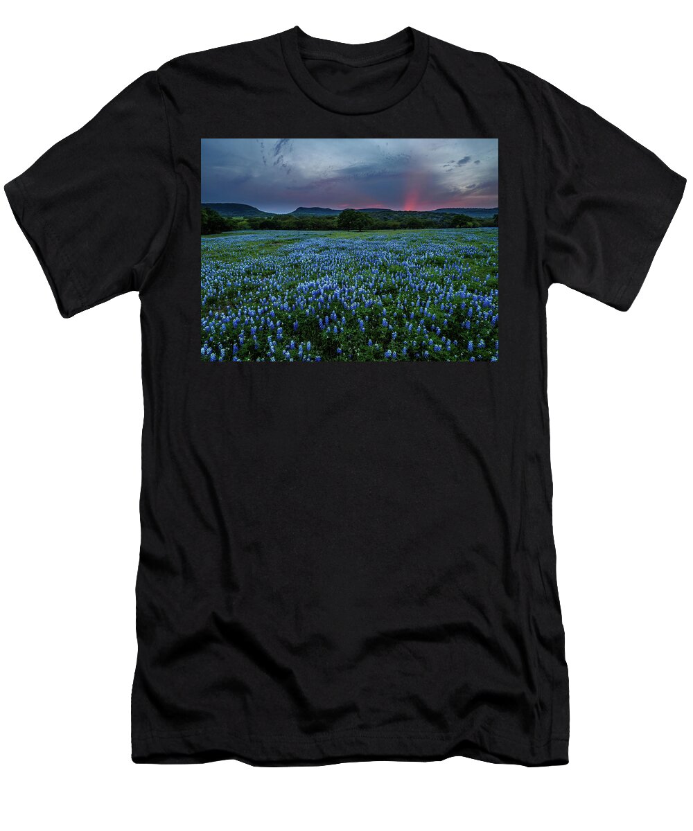  T-Shirt featuring the photograph Bluebonnets At Saddle Mountain by Johnny Boyd