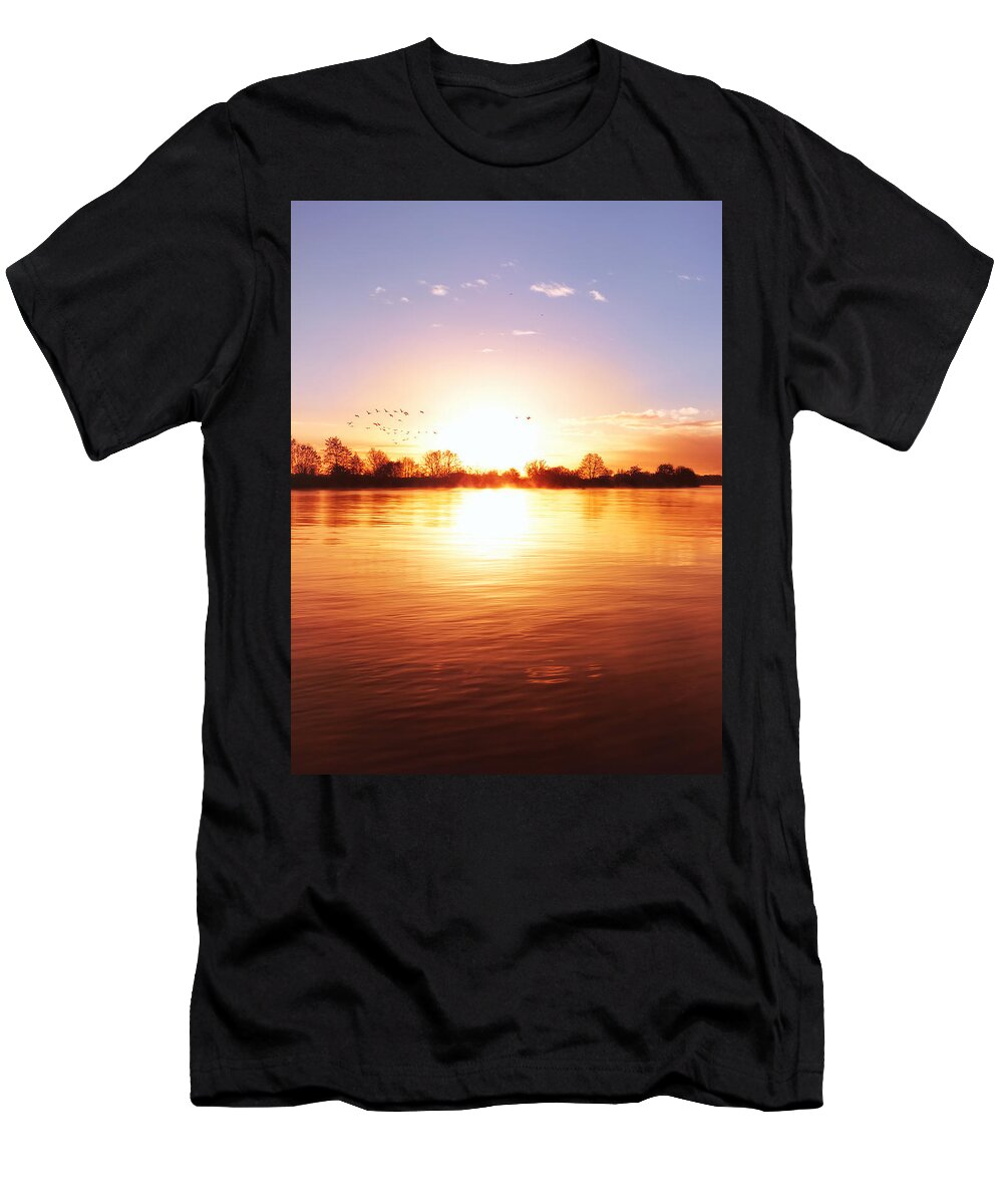 Sun T-Shirt featuring the photograph Born in fire by Jaroslav Buna