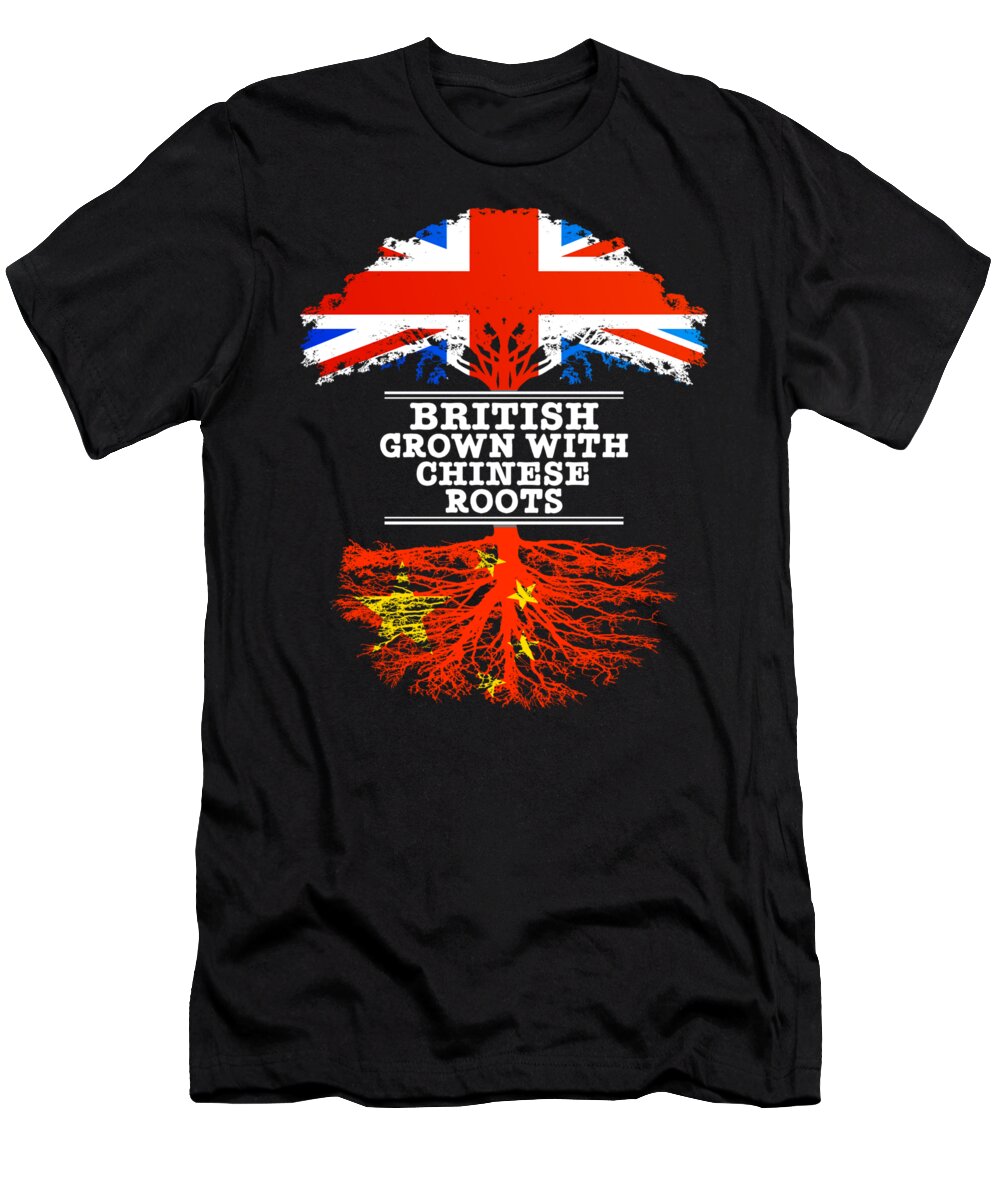 Chinese T-Shirt featuring the digital art British Grown With Chinese Roots by Jose O