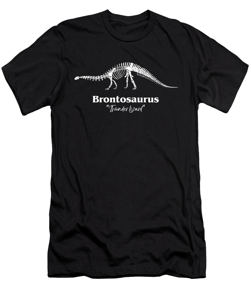 Cool T-Shirt featuring the digital art Brontosaurus Thunder Lizard by Flippin Sweet Gear