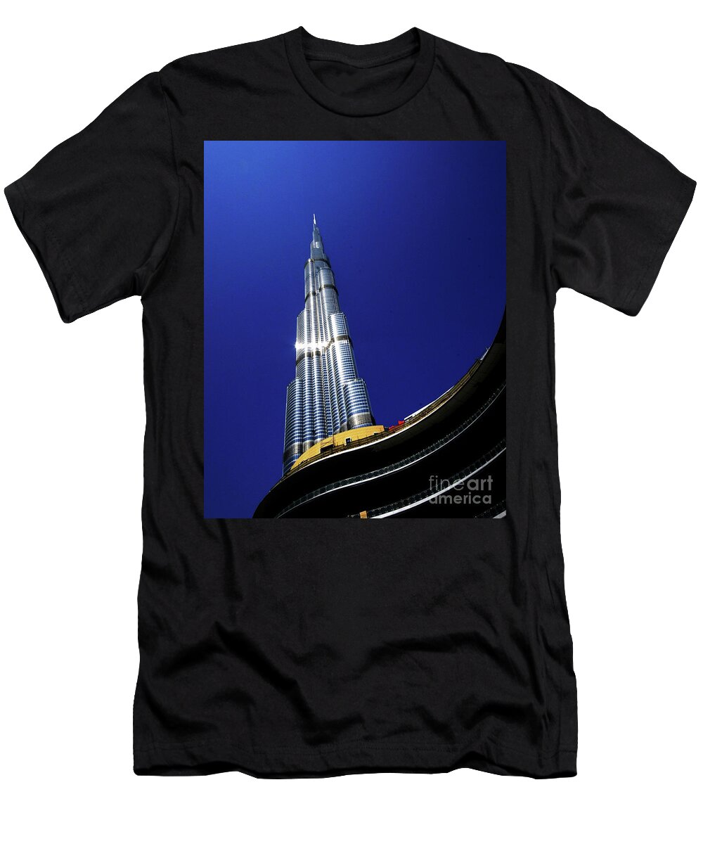 Burj Khalifa  Dubai T-Shirt featuring the photograph Burj Khalifa by Darcy Dietrich