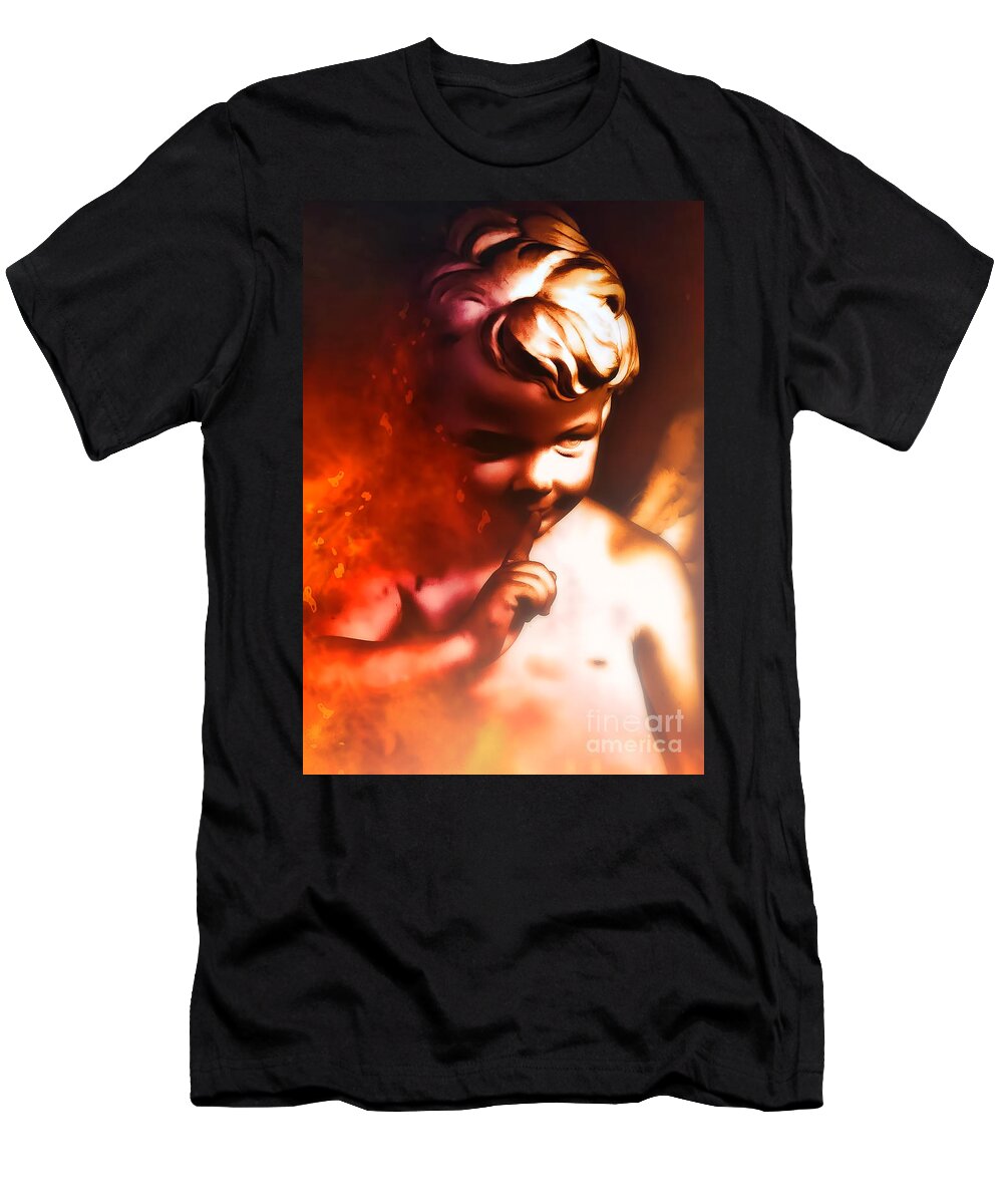 Dark T-Shirt featuring the digital art Burning Secrets by Recreating Creation