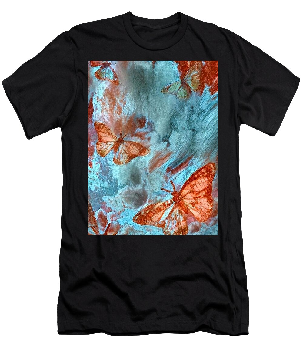 Abstract T-Shirt featuring the digital art Butterflies by Bruce Rolff