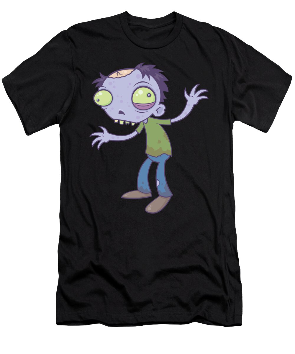 Zombie T-Shirt featuring the digital art Cartoon Zombie by John Schwegel