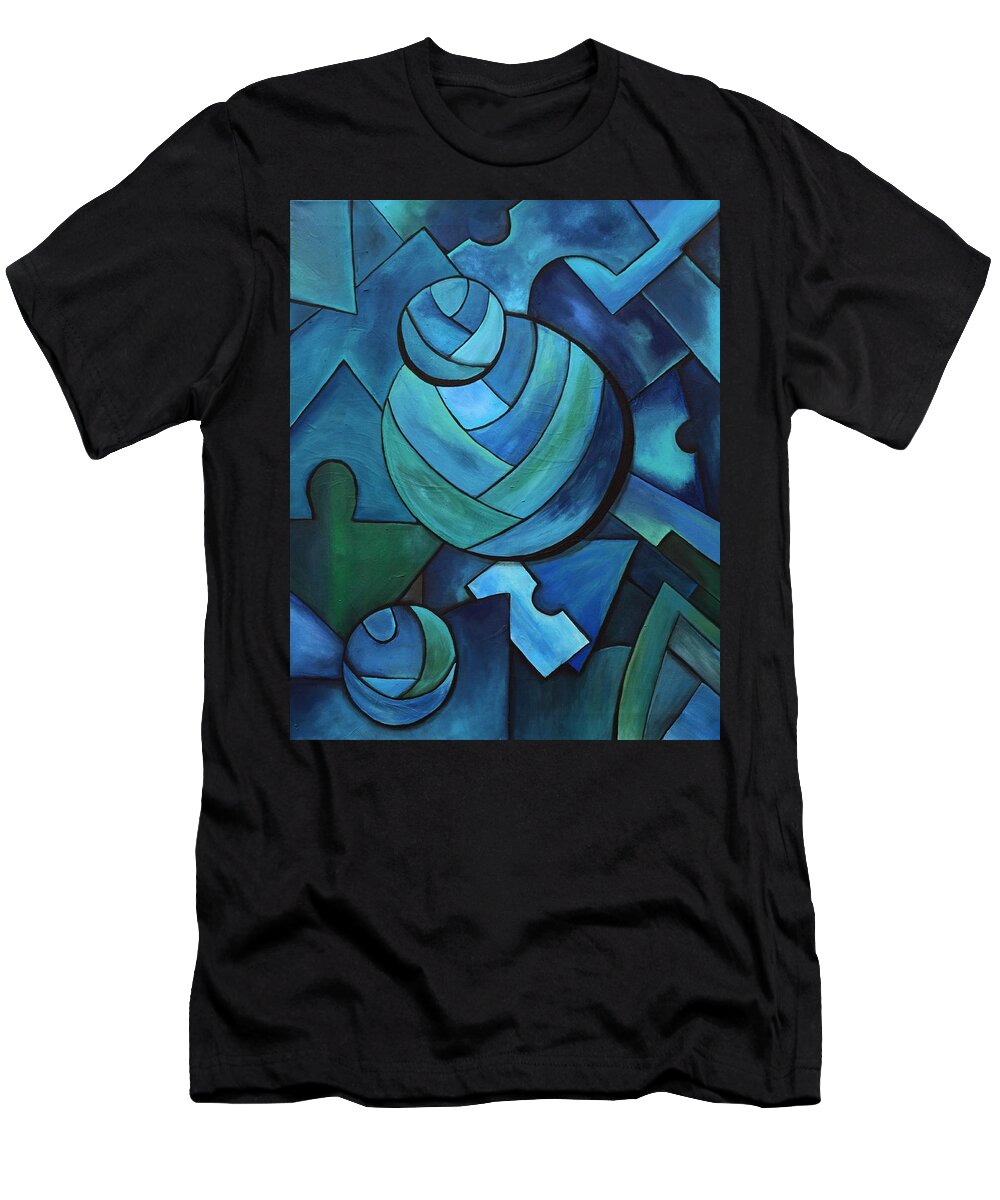 Geometric T-Shirt featuring the painting Chasing Dreams by Lkb Art And Photography