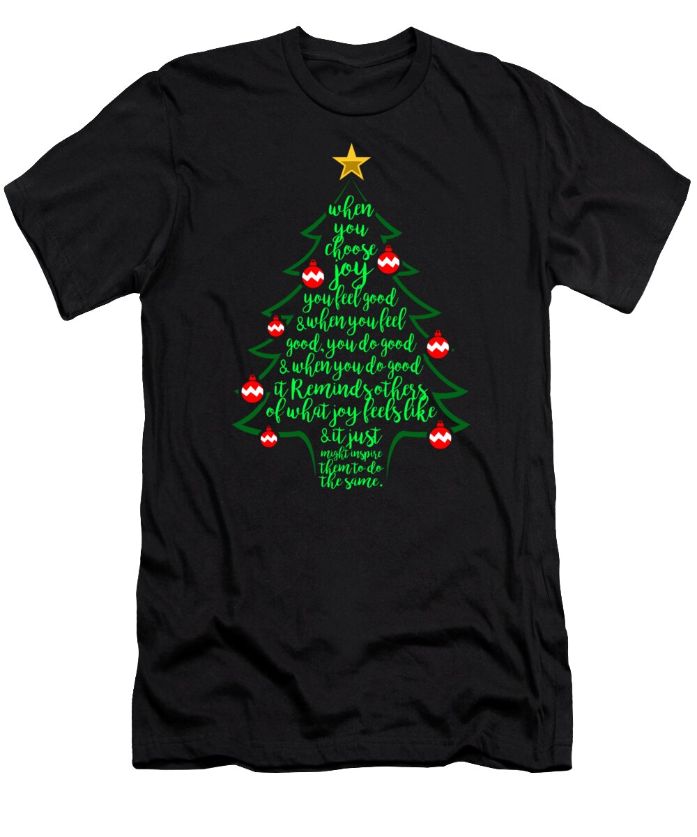 Reindeer T-Shirt featuring the digital art Christmas Tree Poem Christmas Family by Mister Tee