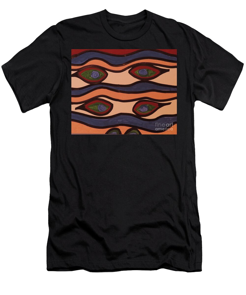 Abstract T-Shirt featuring the painting Clairvoyance by Mary Mikawoz