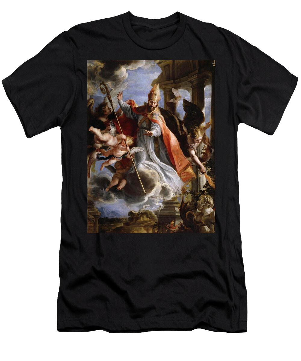 Claudio Coello T-Shirt featuring the painting Claudio Coello / 'The Triumph of Saint Augustine', 1664, Spanish School, Oil on canvas. by Claudio Coello -1642-1693-