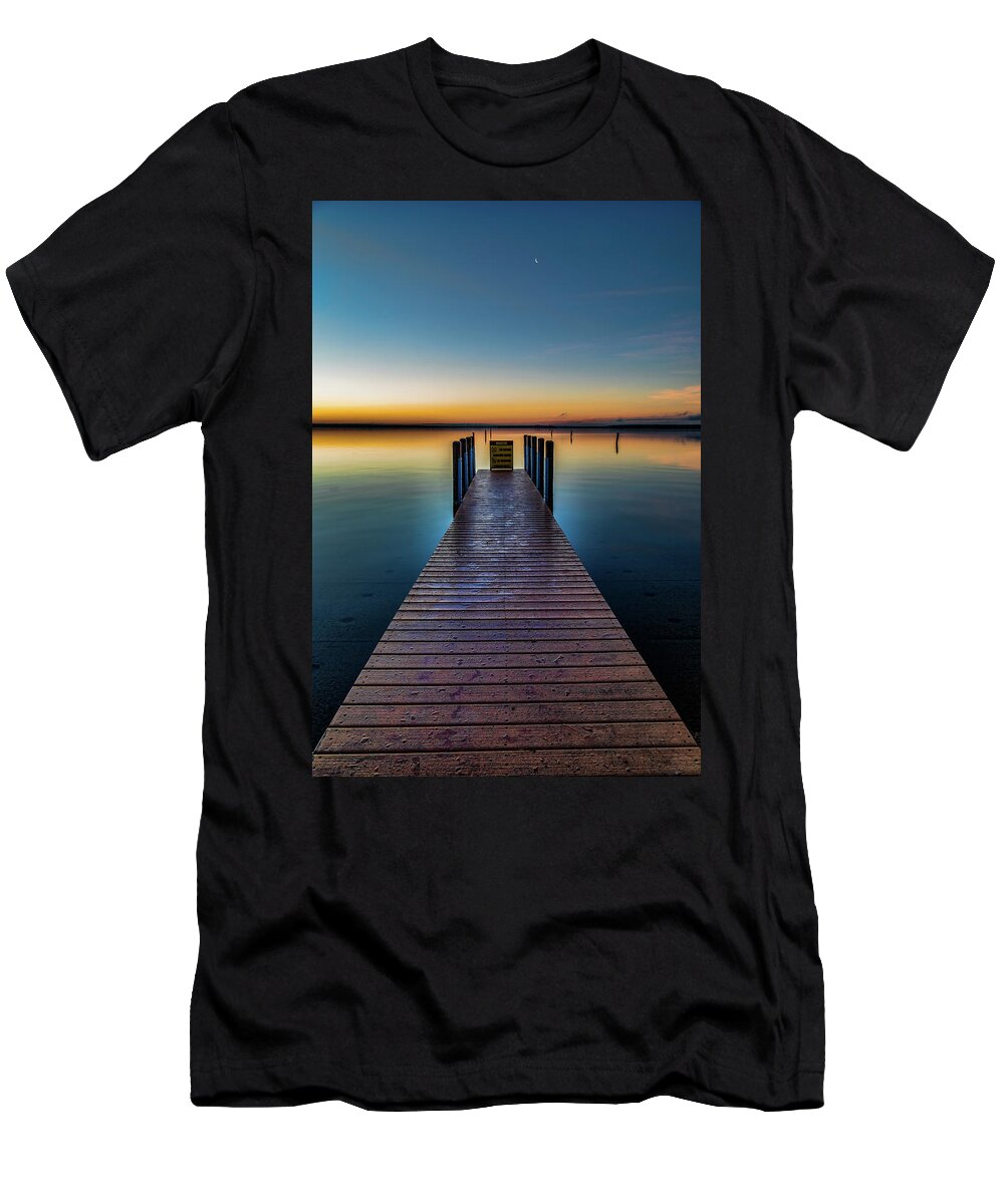 Higgins Lake T-Shirt featuring the photograph Coffee at Sunrise by Joe Holley