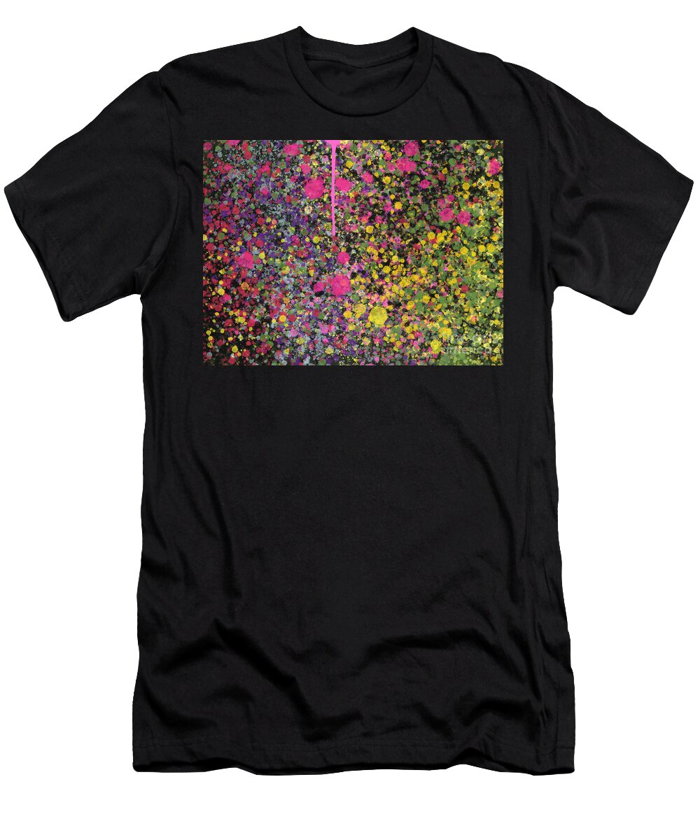 Graphic Design By Go Van Kampen T-Shirt featuring the painting Colour Splatter by Go Van Kampen