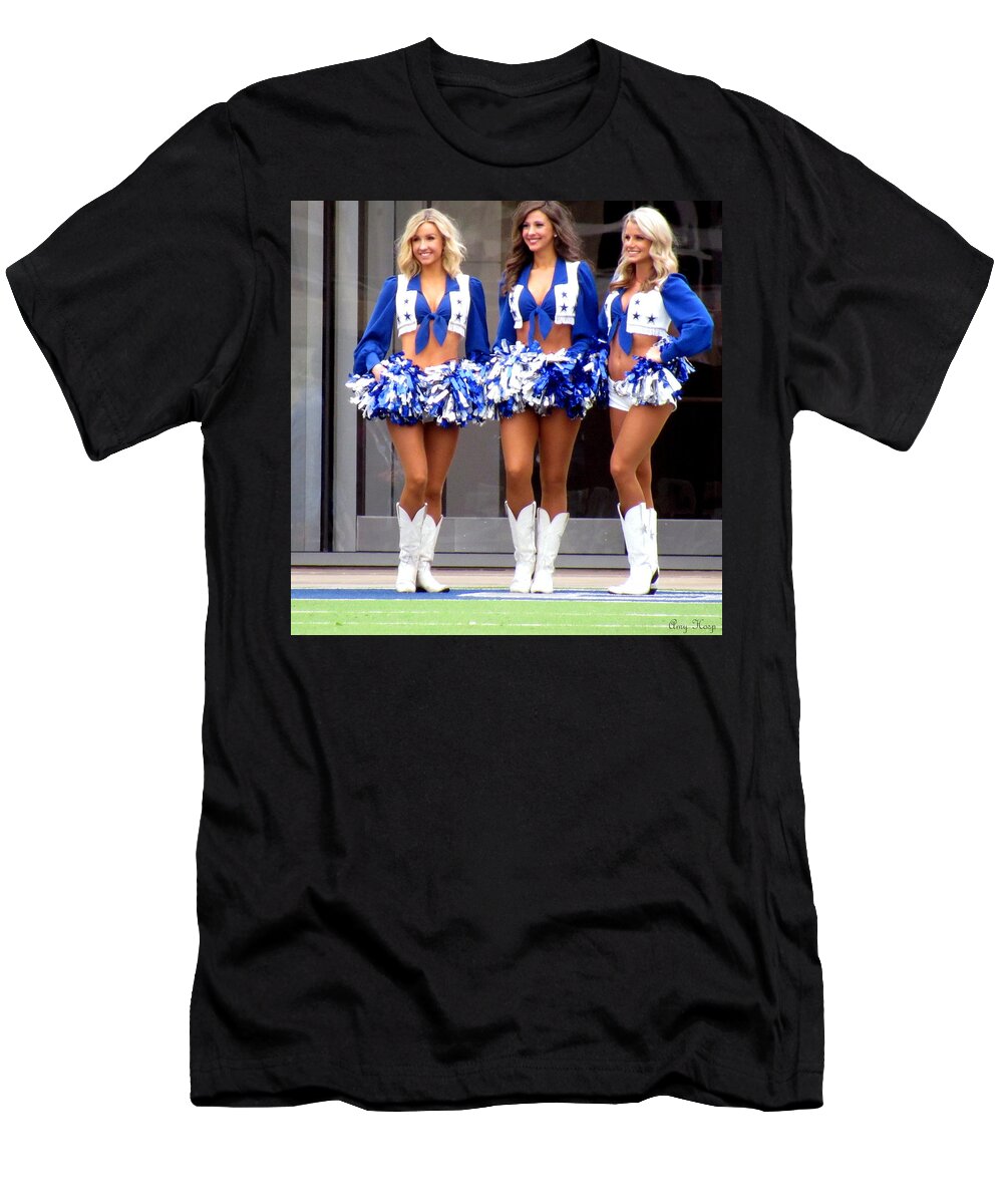 Dallas Cowboys T-Shirt featuring the photograph Dallas Cowboy Cheerleaders by Amy Hosp