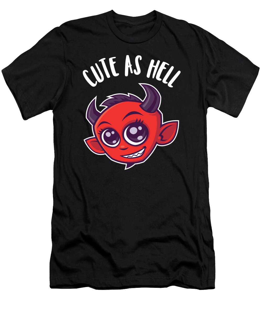 Devil T-Shirt featuring the digital art Cute as Hell Devil by John Schwegel