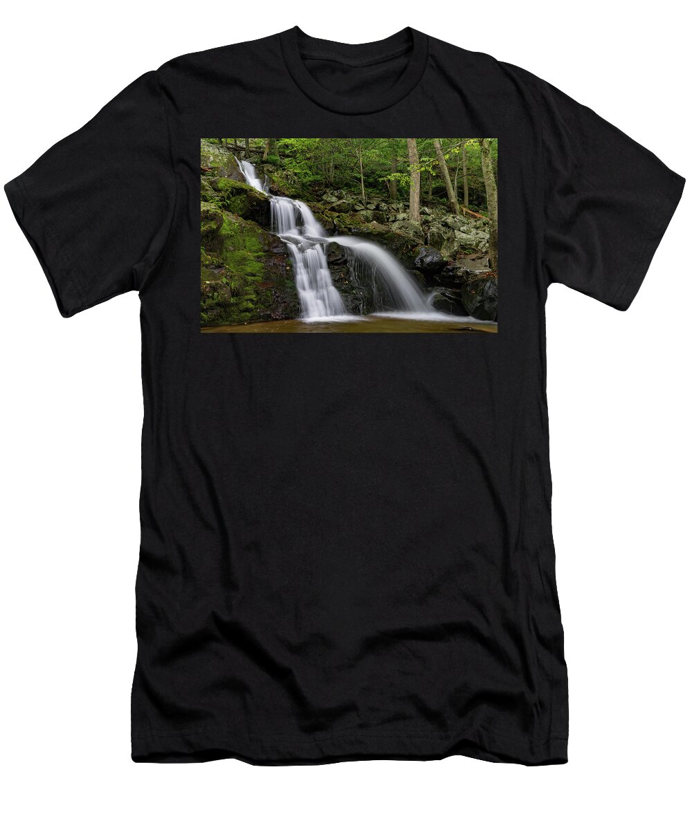 Waterfall T-Shirt featuring the photograph Dark Hollow Falls by William Dickman