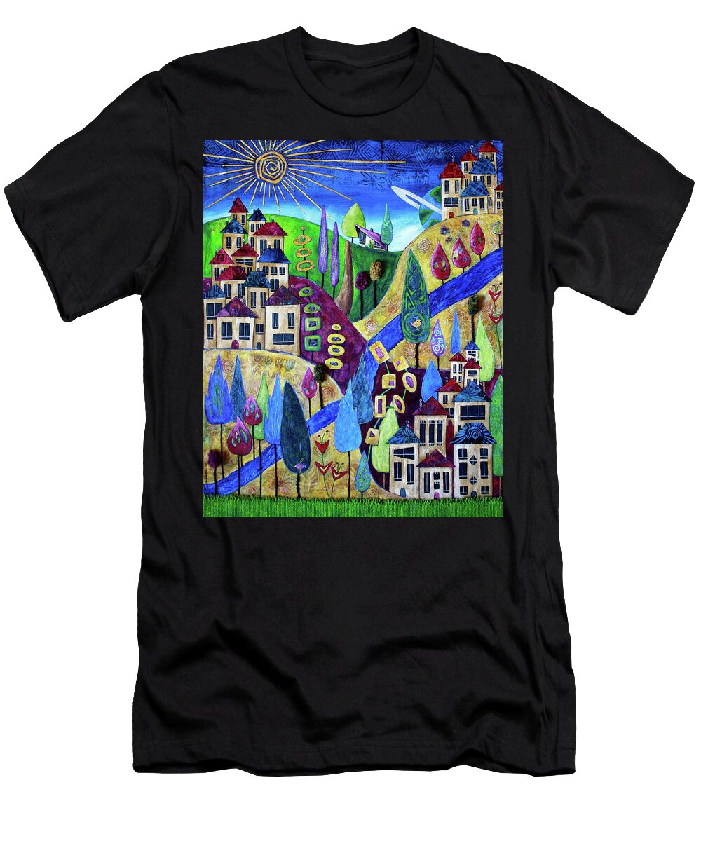 Dreamscape T-Shirt featuring the painting Delphi 4 by Winona's Sunshyne