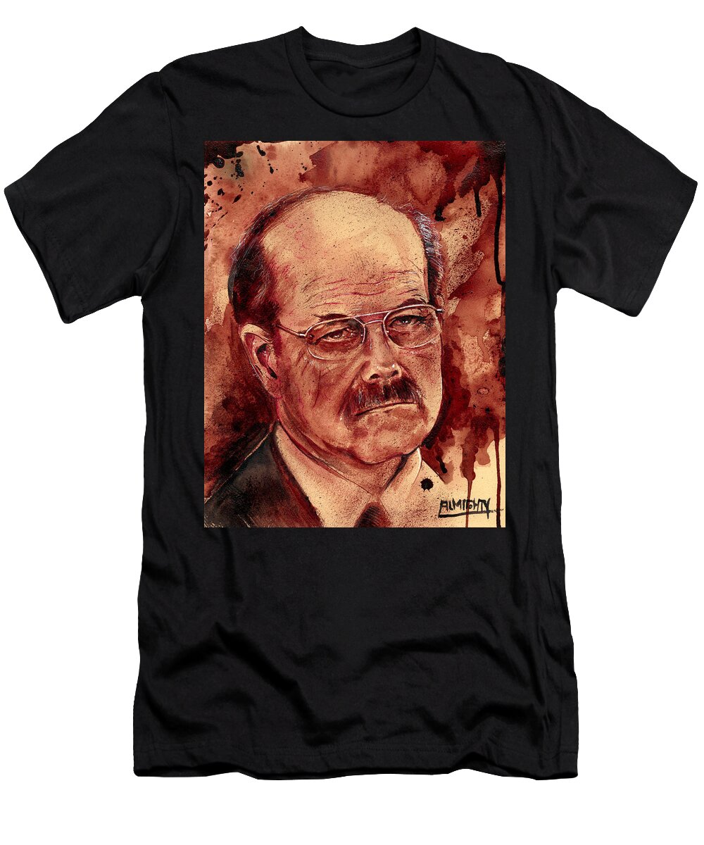 Ryan Almighty T-Shirt featuring the painting DENNIS RADER BTK port dry blood by Ryan Almighty
