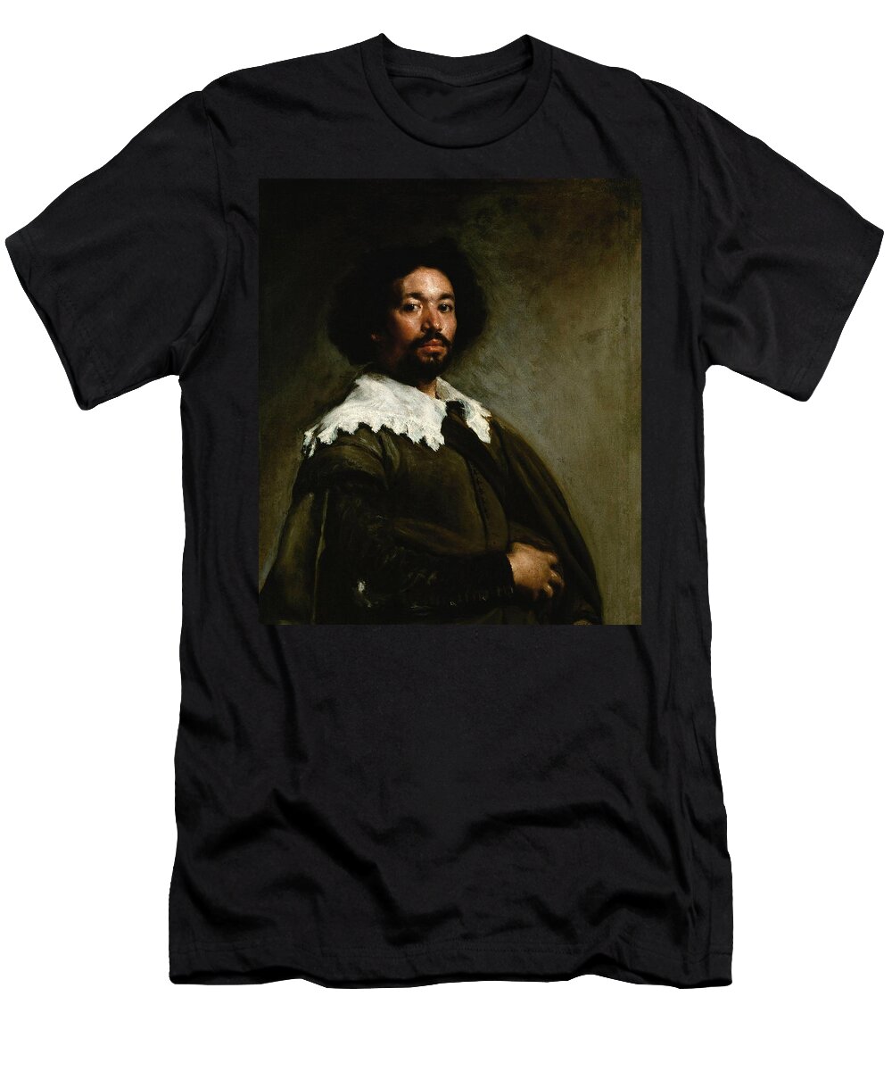 Diego Velazquez T-Shirt featuring the painting Diego Velazquez / 'Portrait of Juan de Pareja', 1650, Oil on canvas, 81.3 x 69.9 cm. by Diego Velazquez -1599-1660-