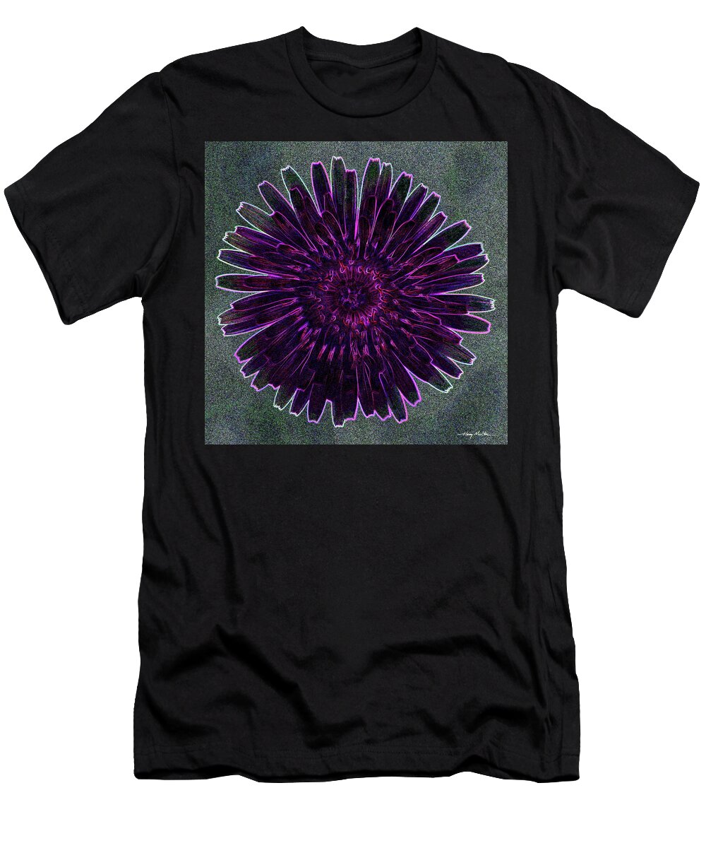 Flower T-Shirt featuring the pyrography Digital Dandelion by Harry Moulton