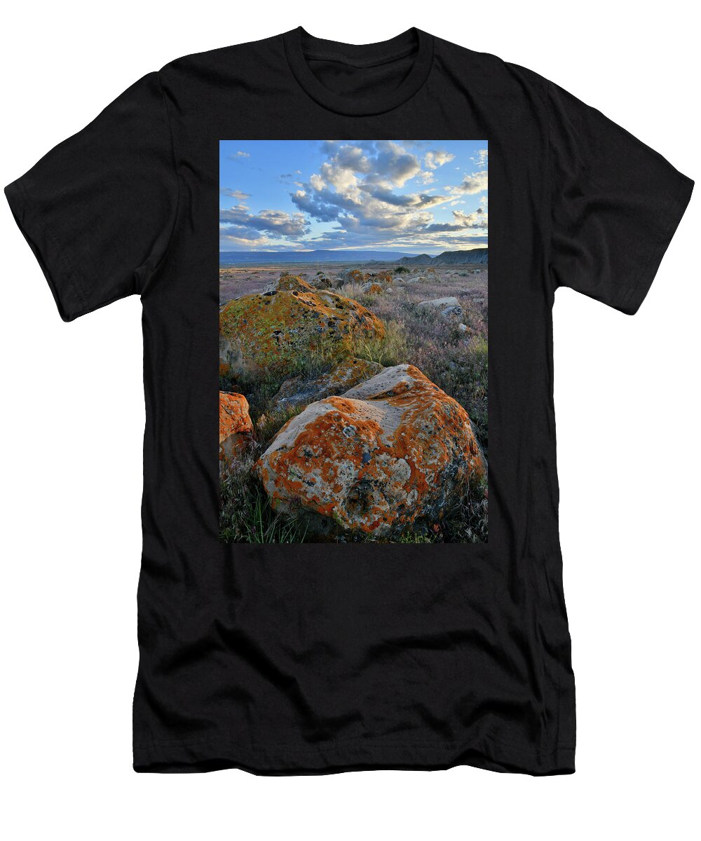 Book Cliffs T-Shirt featuring the photograph Evening Clouds over Book Cliffs Desert by Ray Mathis