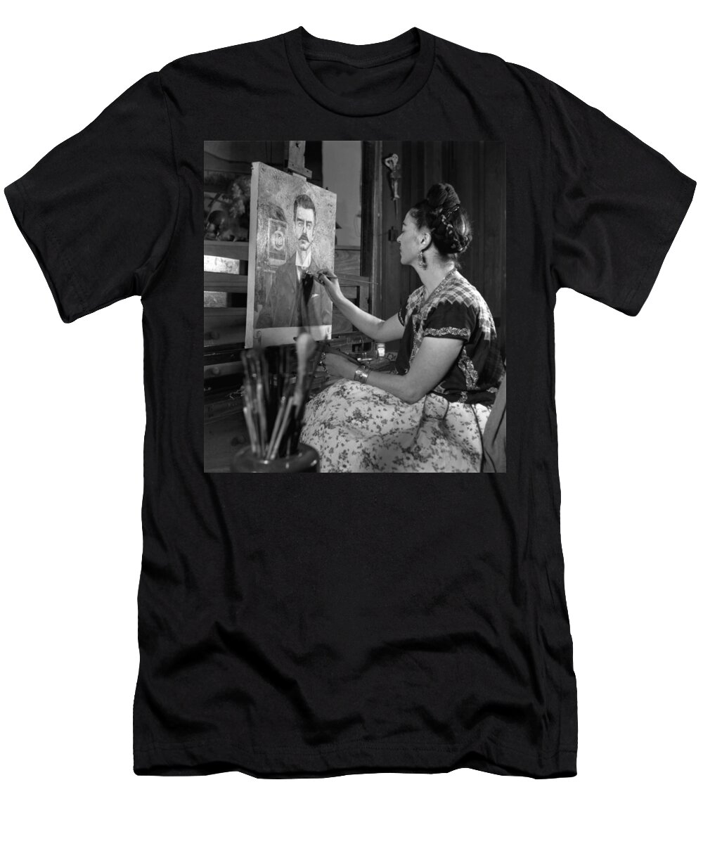 Artist T-Shirt featuring the painting Frida Kahlo by Gisele Freund