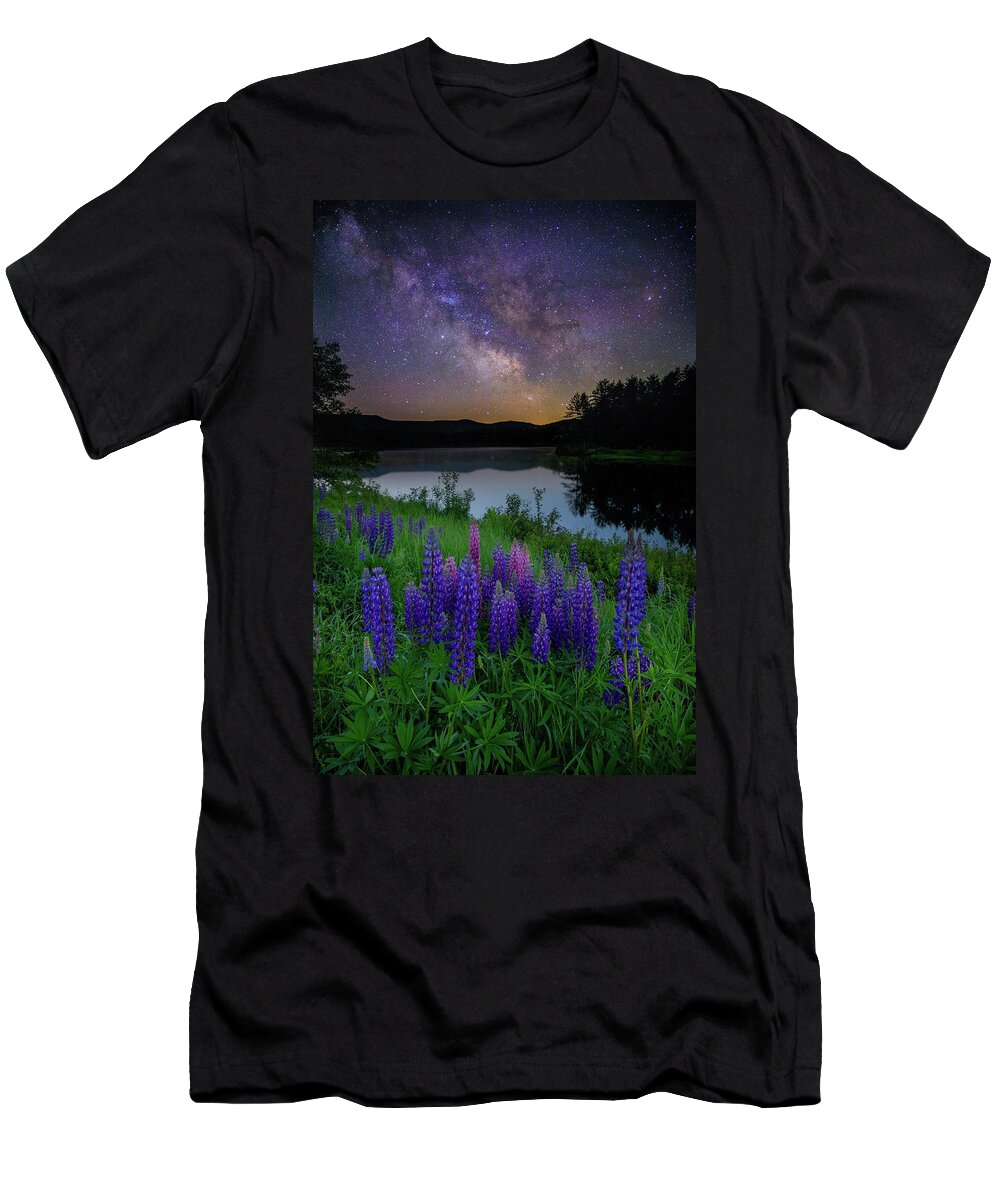 New Hampshire T-Shirt featuring the photograph Galactic Lupines by Rob Davies