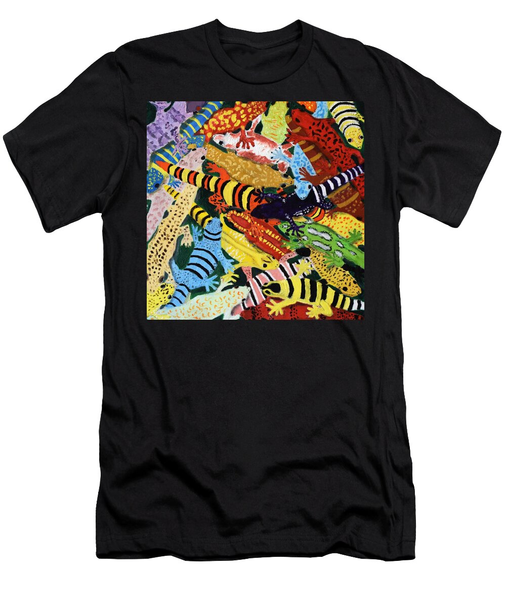 Art T-Shirt featuring the painting Geckos by Charla Van Vlack