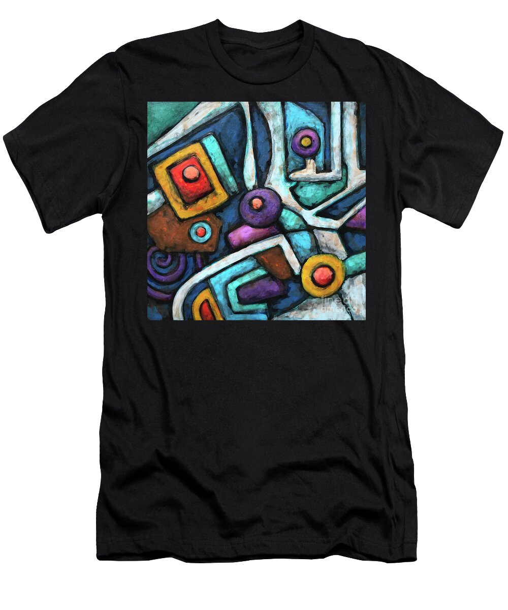 Abstract T-Shirt featuring the painting Geometric Abstract 6 by Amy E Fraser