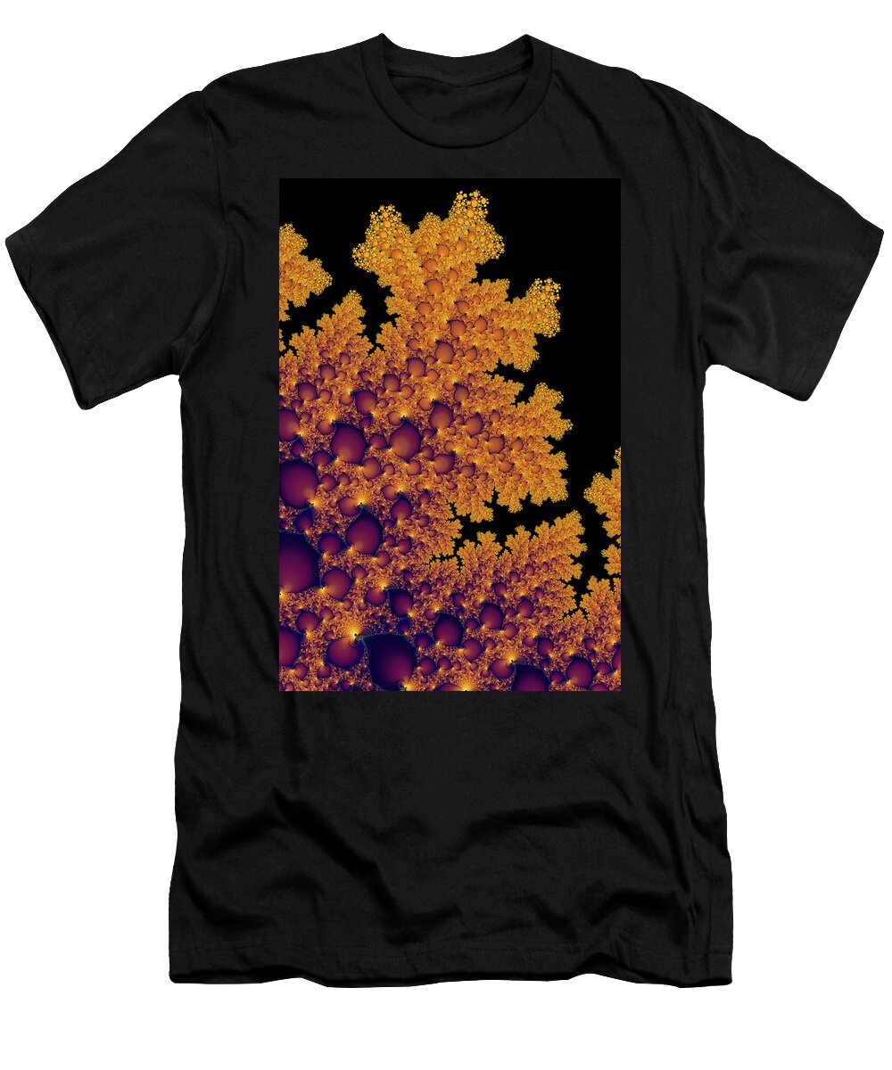 Golden T-Shirt featuring the photograph Golden Autumn in Fractal Land vertical by Matthias Hauser