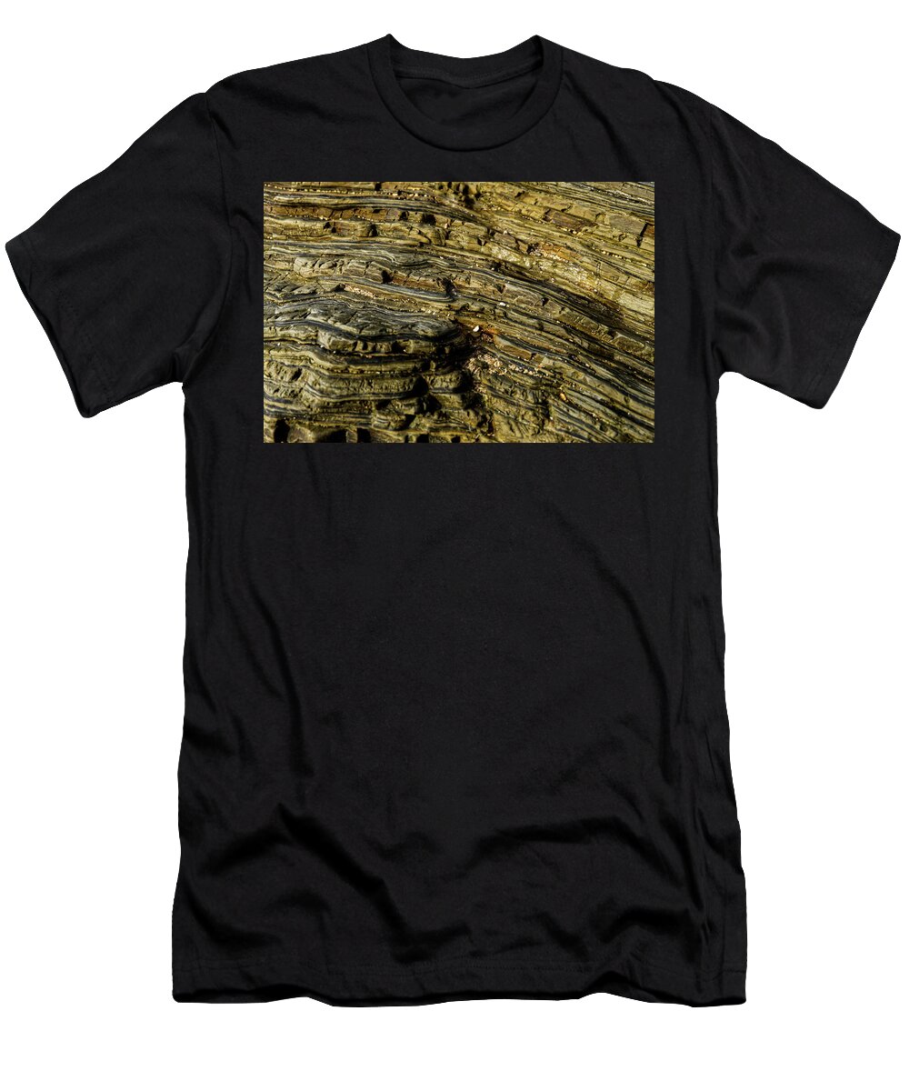 Macro T-Shirt featuring the photograph Golden veins by Eric Hafner