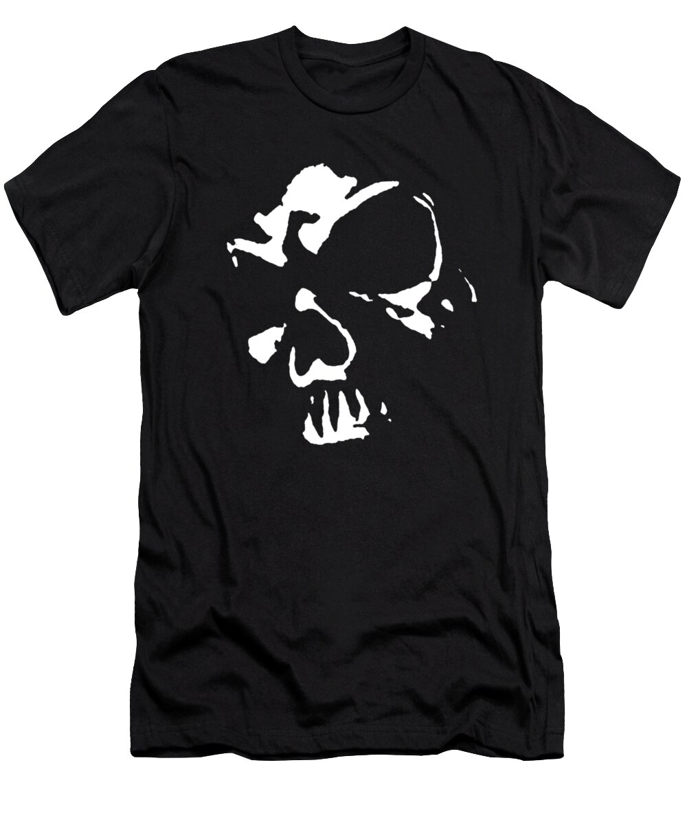Skull T-Shirt featuring the digital art Goth Dark Skull Graphic by Roseanne Jones