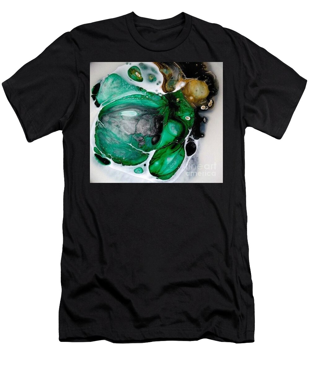 Abstract Art T-Shirt featuring the painting Greenerage by Sonya Walker