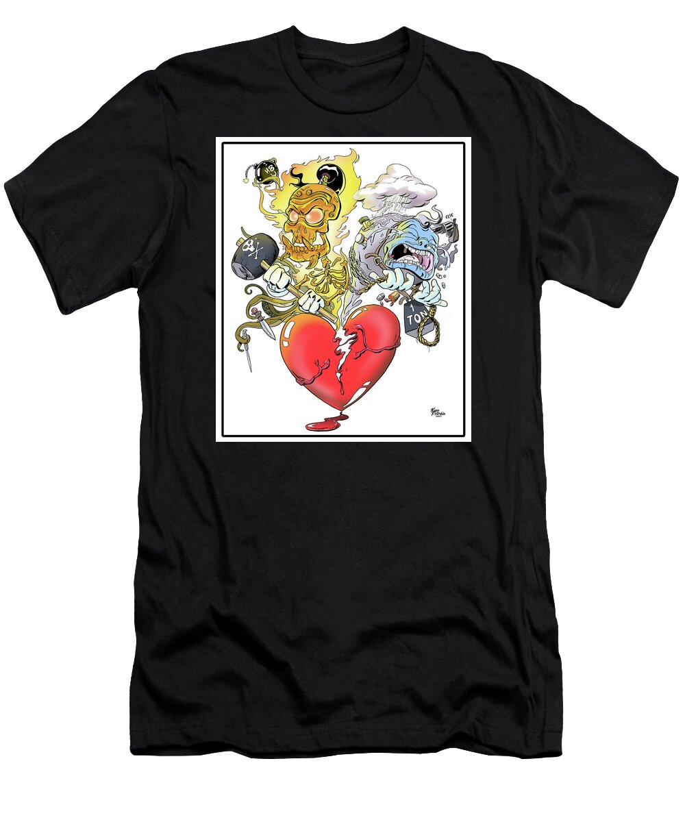 Heart T-Shirt featuring the digital art Heartbreak by Kynn Peterkin